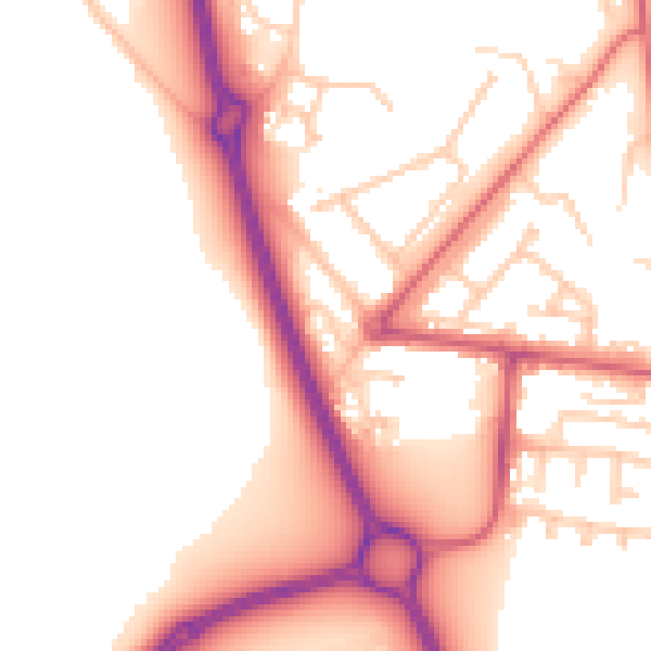 Daytime road noise heatmap for NE12 7EW