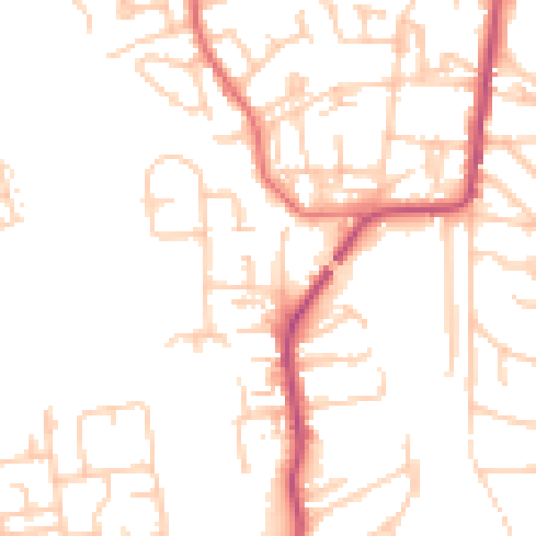 Daytime road noise heatmap for NE12 7FN