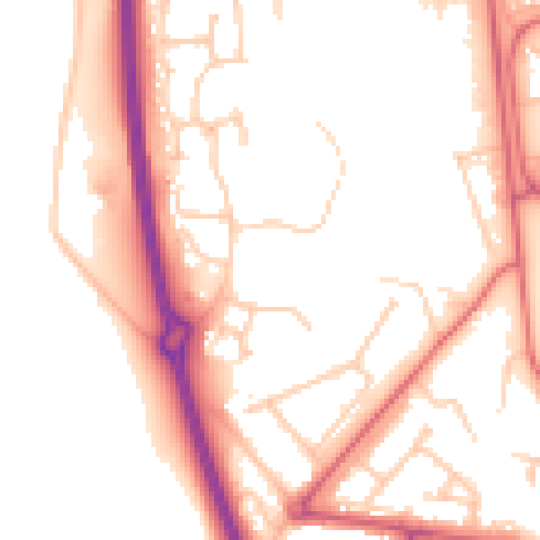 Daytime road noise heatmap for NE12 7HA