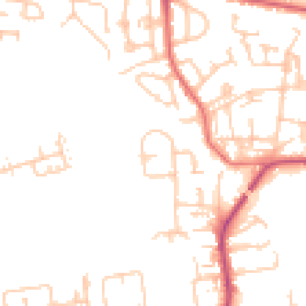 Daytime road noise heatmap for NE12 7JE