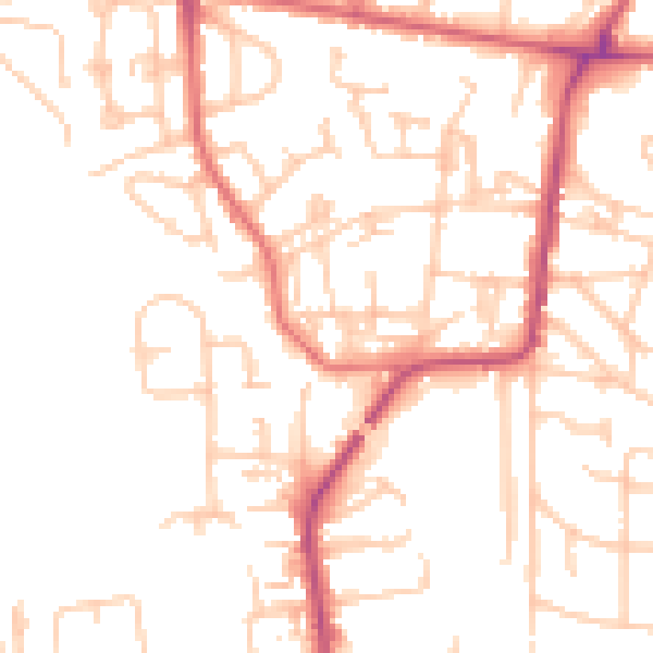 Daytime road noise heatmap for NE12 7LA