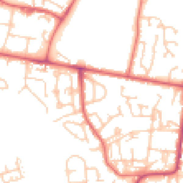Daytime road noise heatmap for NE12 7NE