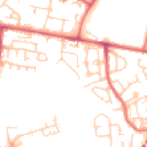Daytime road noise heatmap for NE12 7PE