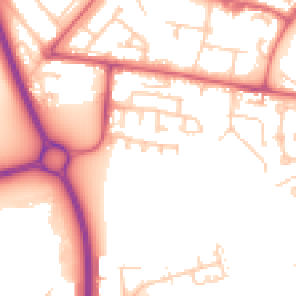 Daytime road noise heatmap for NE12 7WA