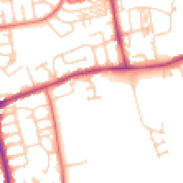 Daytime road noise heatmap for NE12 8AG