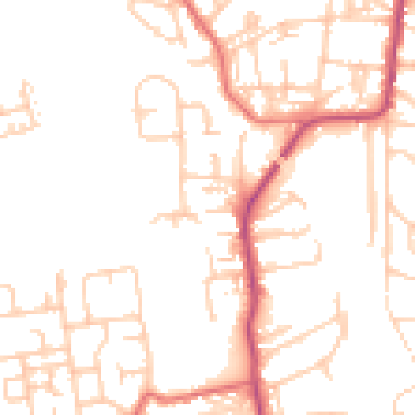 Daytime road noise heatmap for NE12 8AR