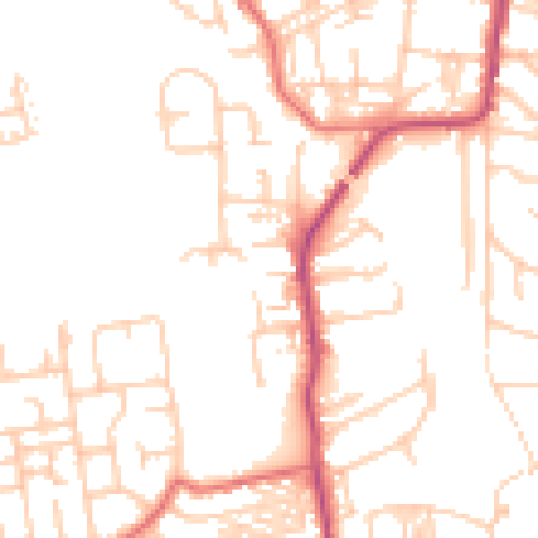 Daytime road noise heatmap for NE12 8AS