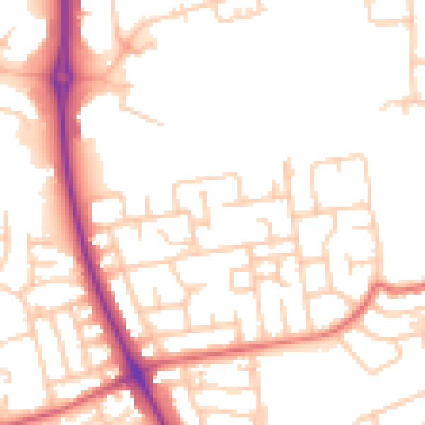 Daytime road noise heatmap for NE12 8BF