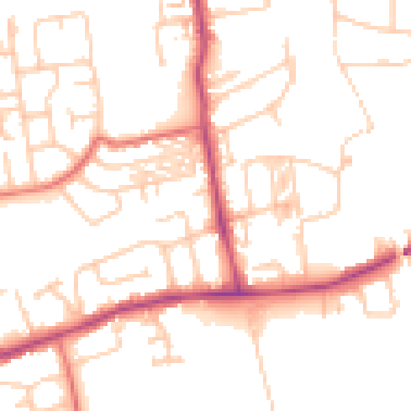 Daytime road noise heatmap for NE12 8BN