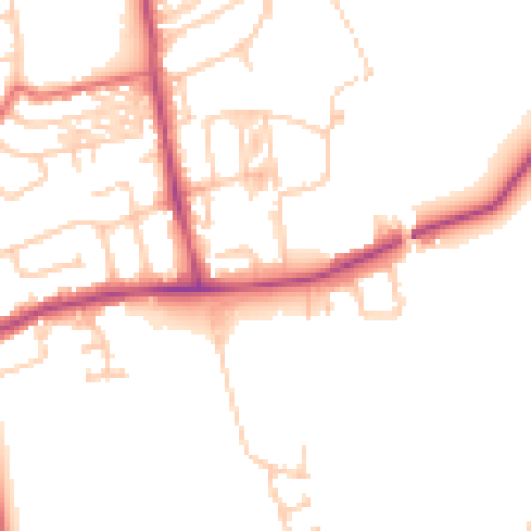 Daytime road noise heatmap for NE12 8BP