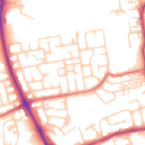 Daytime road noise heatmap for NE12 8DF