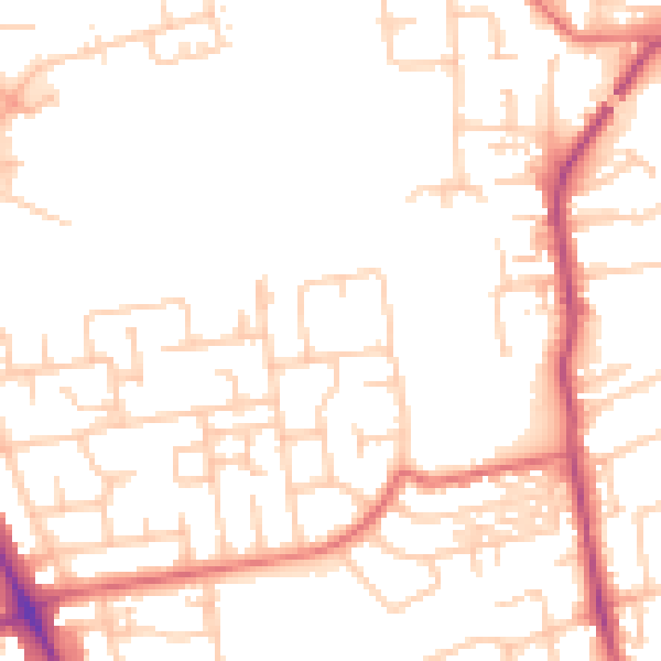 Daytime road noise heatmap for NE12 8DJ