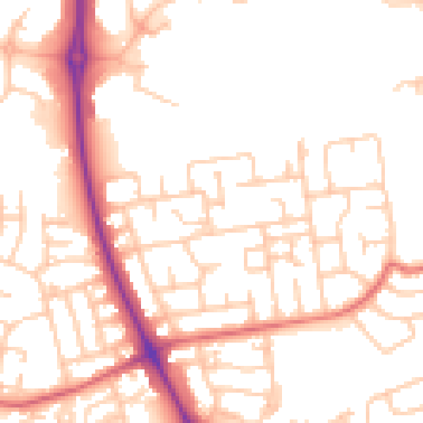 Daytime road noise heatmap for NE12 8DT
