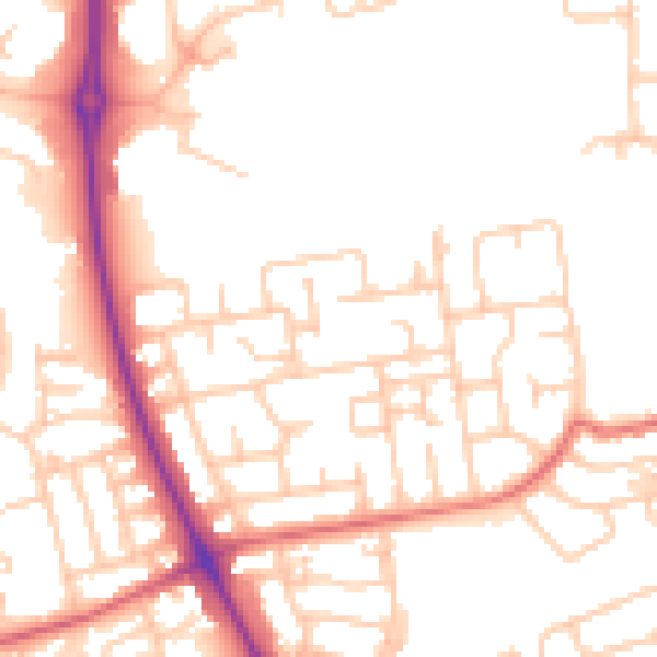 Daytime road noise heatmap for NE12 8EJ