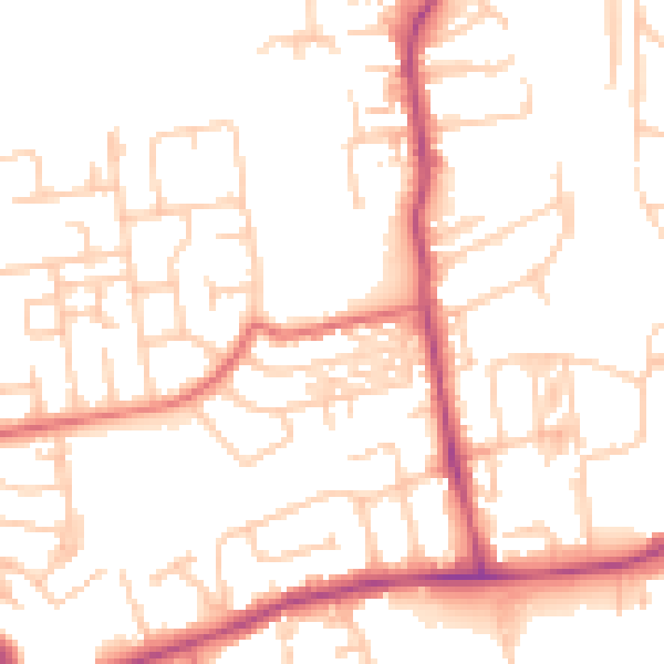 Daytime road noise heatmap for NE12 8EY