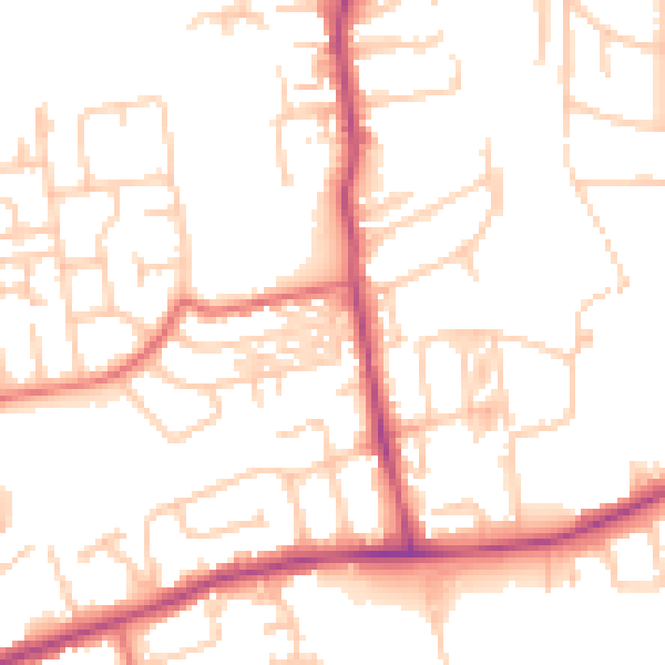Daytime road noise heatmap for NE12 8JY