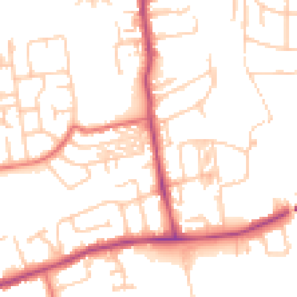 Daytime road noise heatmap for NE12 8JZ