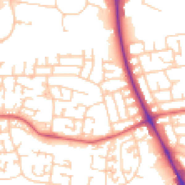 Daytime road noise heatmap for NE12 8LX