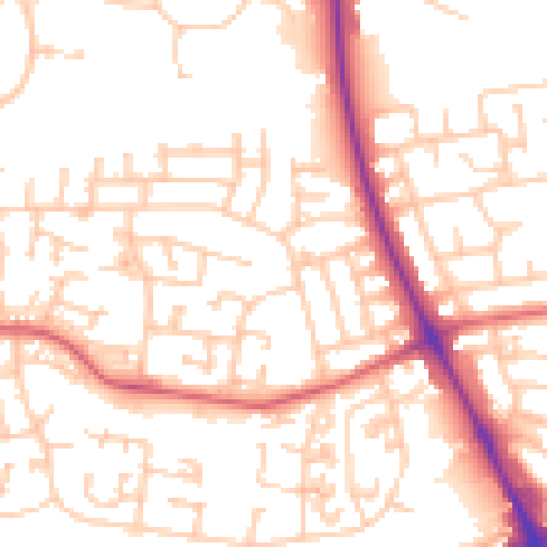 Daytime road noise heatmap for NE12 8LY