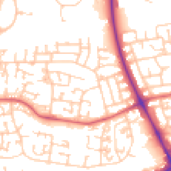 Daytime road noise heatmap for NE12 8LZ