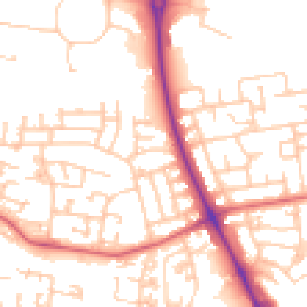 Daytime road noise heatmap for NE12 8NU
