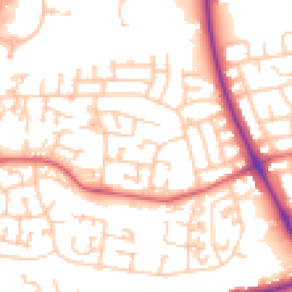 Daytime road noise heatmap for NE12 8PF