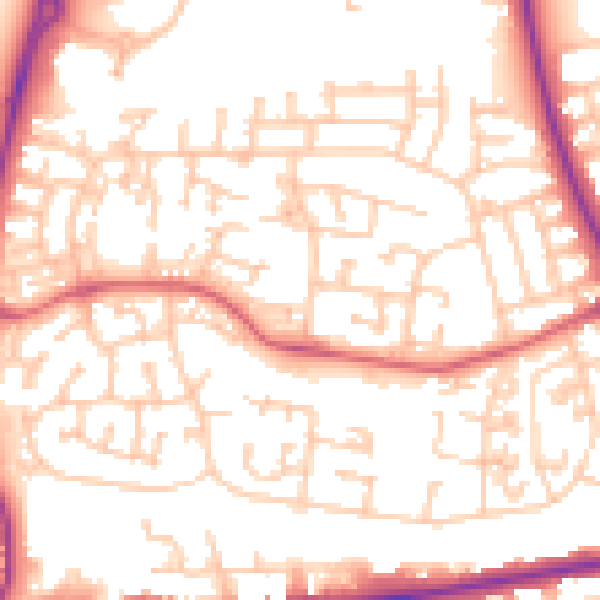 Daytime road noise heatmap for NE12 8ST