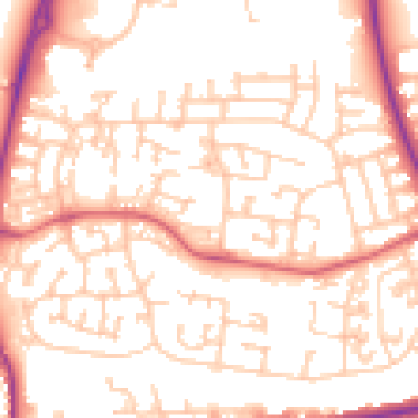 Daytime road noise heatmap for NE12 8SW