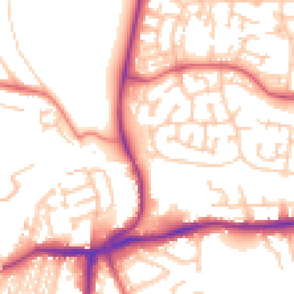 Daytime road noise heatmap for NE12 8TR