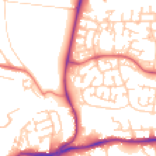 Daytime road noise heatmap for NE12 8UF