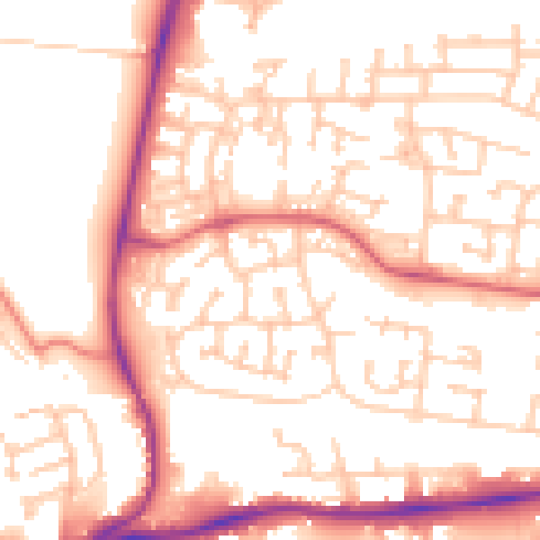 Daytime road noise heatmap for NE12 8WE