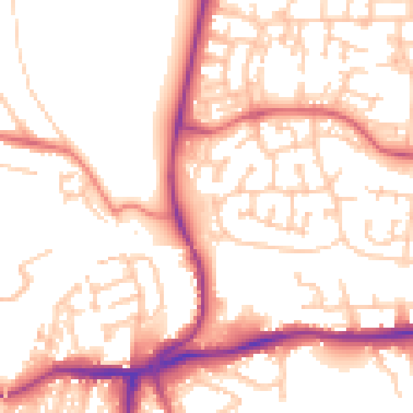 Daytime road noise heatmap for NE12 8WH
