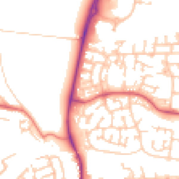 Daytime road noise heatmap for NE12 8XS