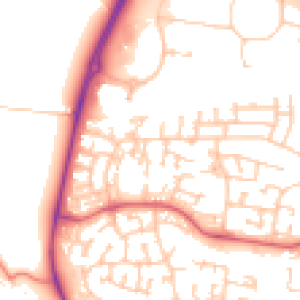 Daytime road noise heatmap for NE12 8YE