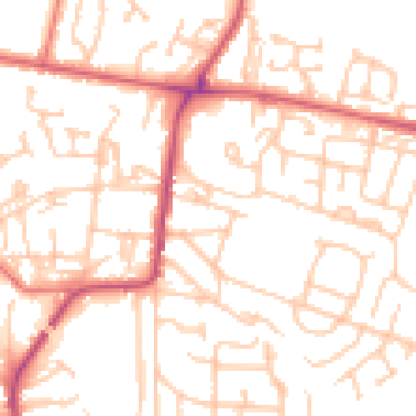 Daytime road noise heatmap for NE12 9AP