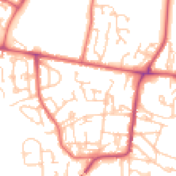 Daytime road noise heatmap for NE12 9BG