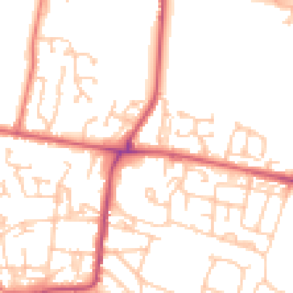 Daytime road noise heatmap for NE12 9DN
