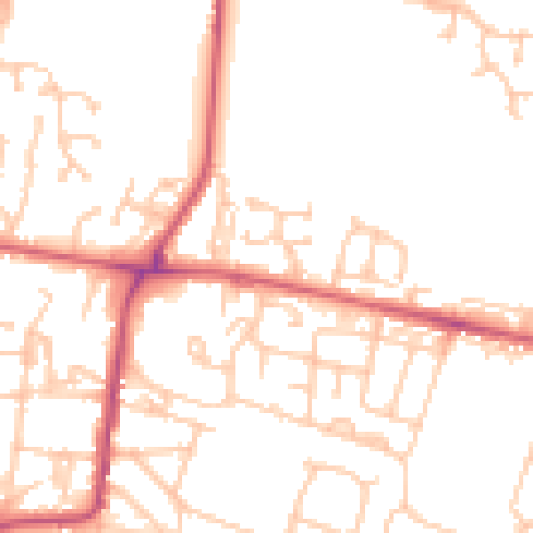 Daytime road noise heatmap for NE12 9DW