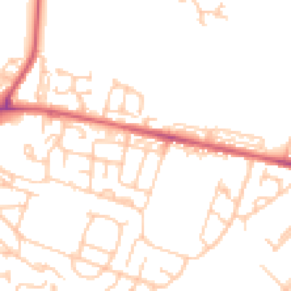 Daytime road noise heatmap for NE12 9EP