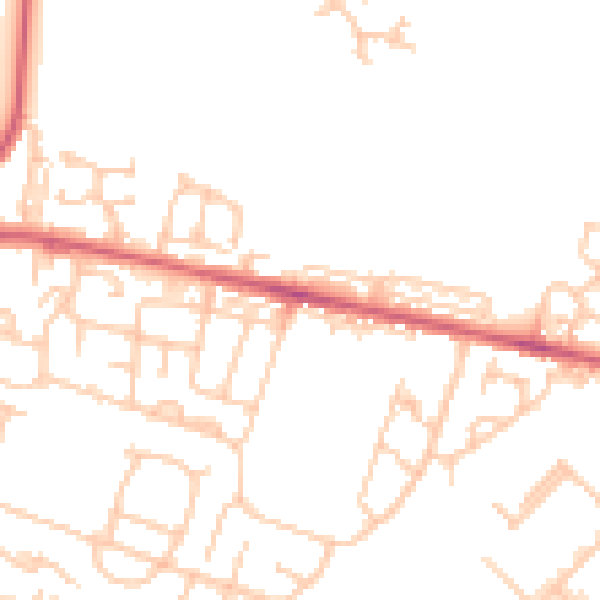 Daytime road noise heatmap for NE12 9EY