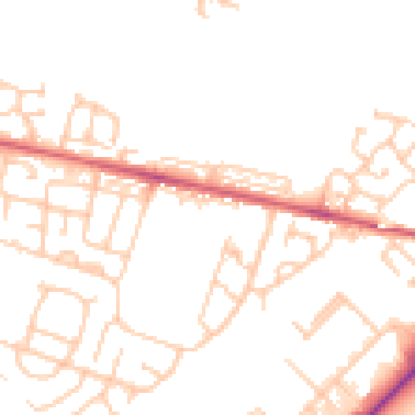 Daytime road noise heatmap for NE12 9HE