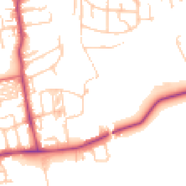 Daytime road noise heatmap for NE12 9JA