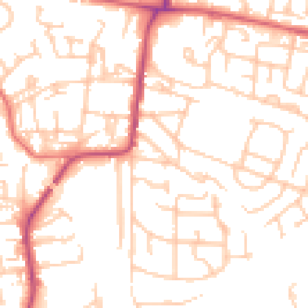 Daytime road noise heatmap for NE12 9JN