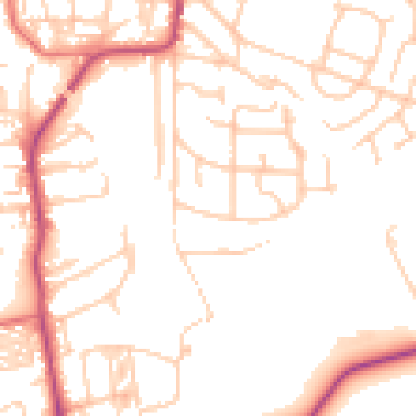 Daytime road noise heatmap for NE12 9LA