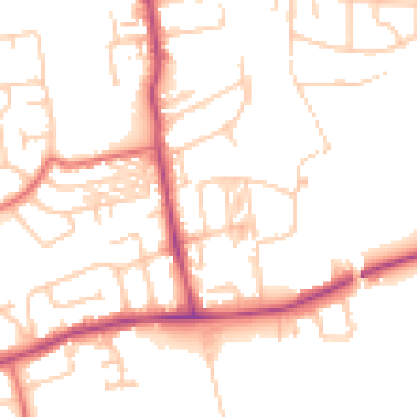 Daytime road noise heatmap for NE12 9PE