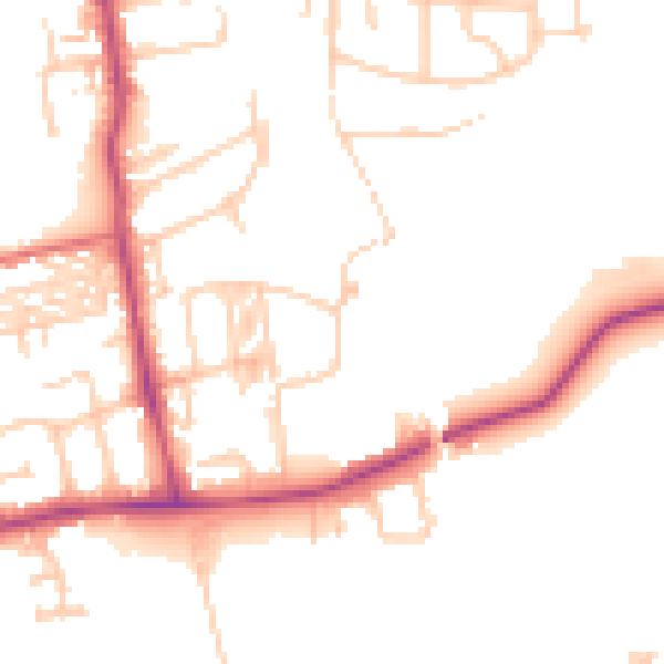 Daytime road noise heatmap for NE12 9PP
