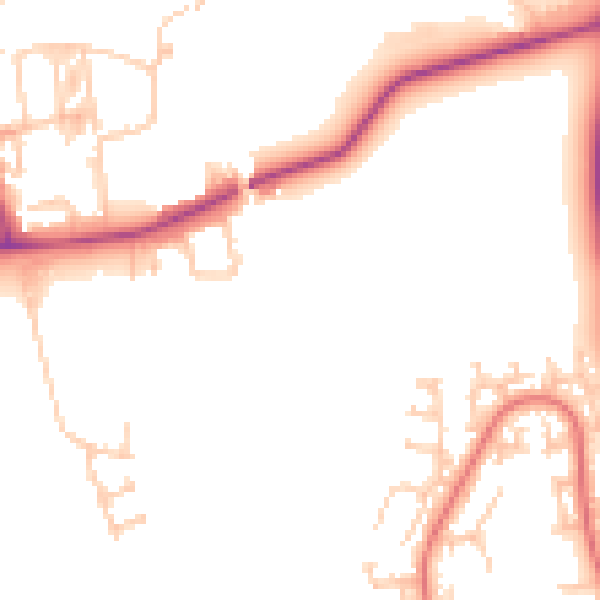 Daytime road noise heatmap for NE12 9SH