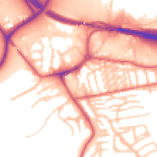 Daytime road noise heatmap for NE16 3AG