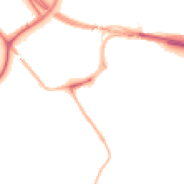 Night-time road noise heatmap for NE16 3AG