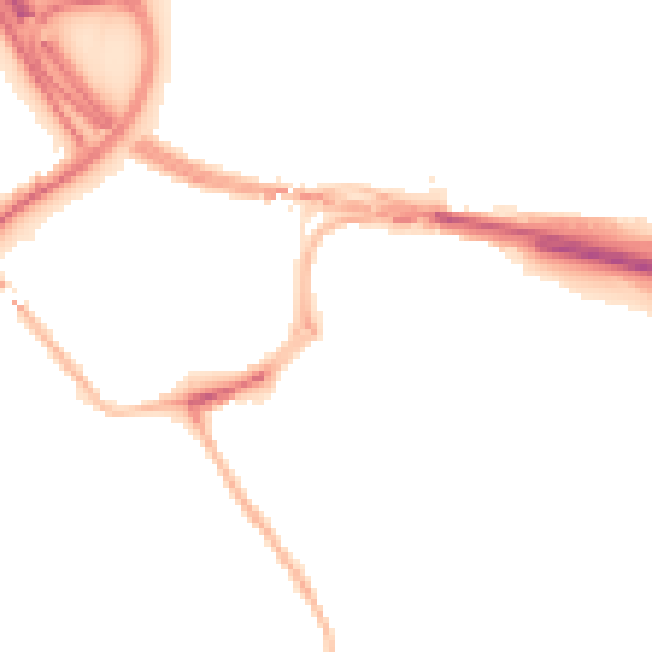 Night-time road noise heatmap for NE16 3AL